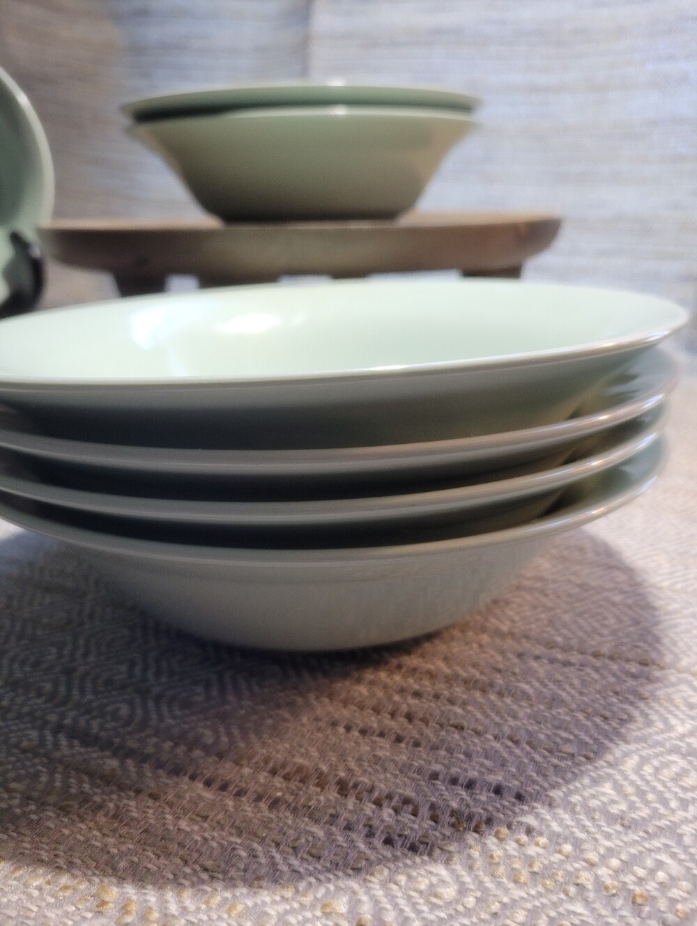 IKEA Mint Green Stoneware Bowl Set of 7. Perfect Size And Color For Your Kutchen - Picture 13 of 16